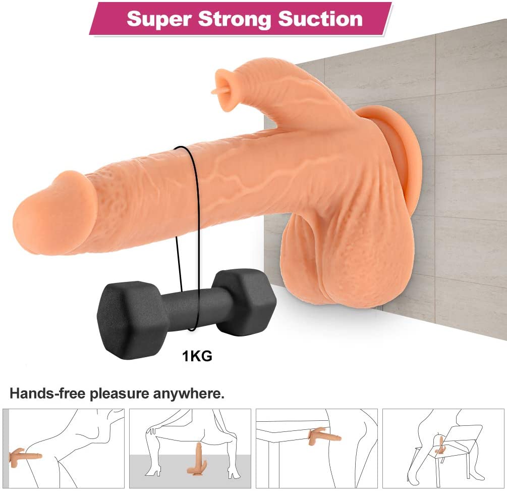 9.8 Inch Liquid Silicone Realistic Vibrating Thrusting Dildo