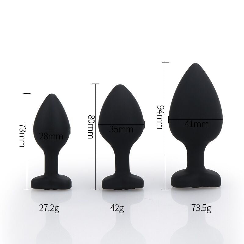 Anal Training Kit Small Silicone Jewel Butt Plug