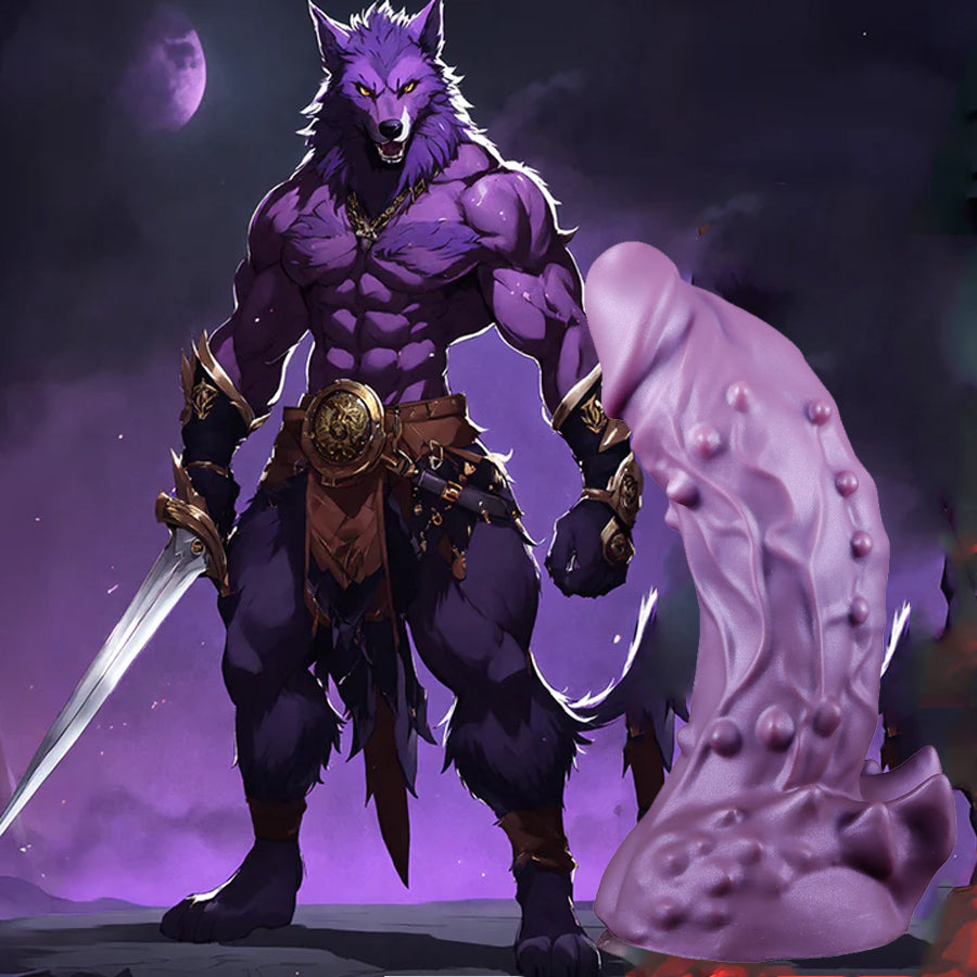 Purple Wolf Cock Curved G Spot Fantasy Dildo