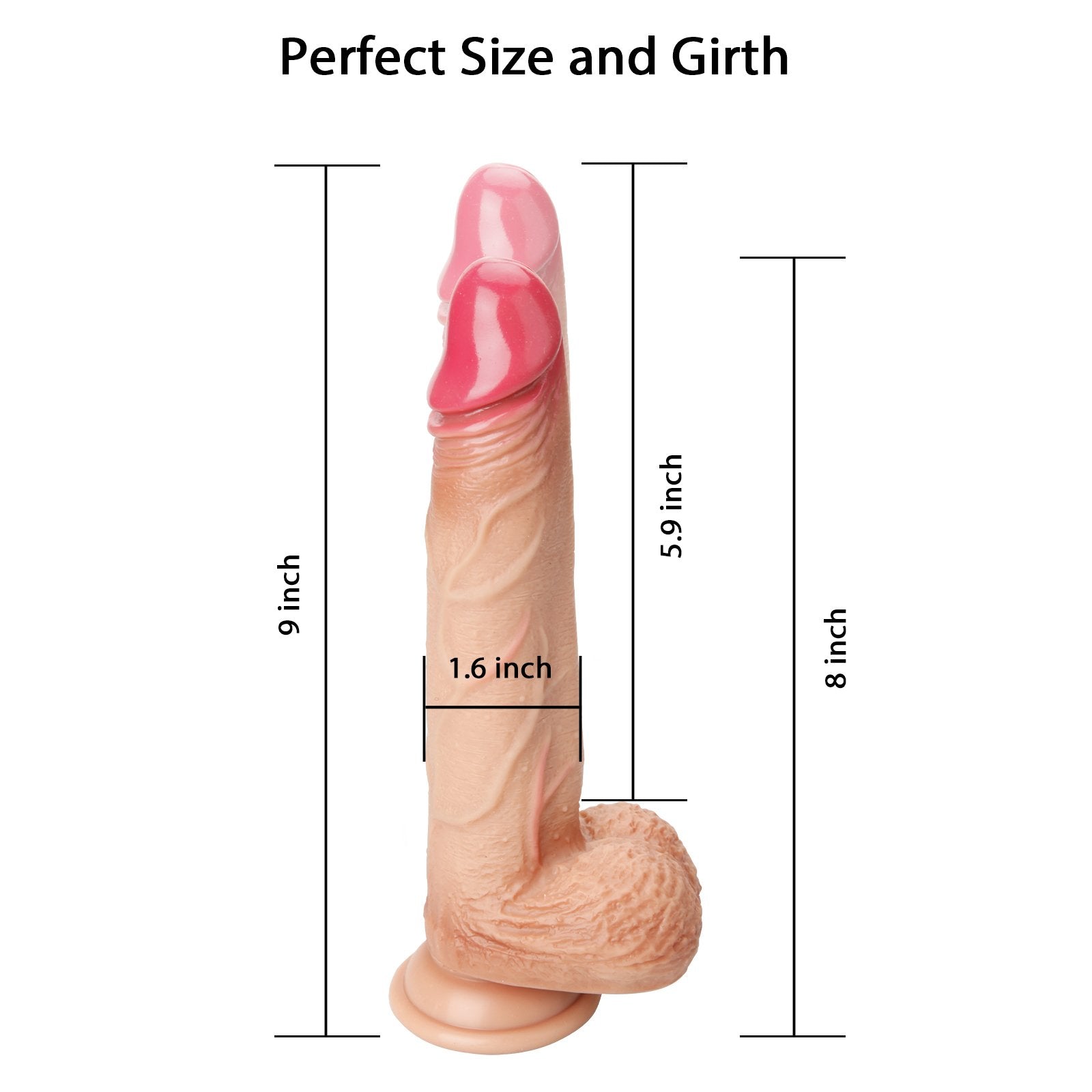 9 Inch Thrusting Rotating Vibrating Super Realistic Silicone Dildo