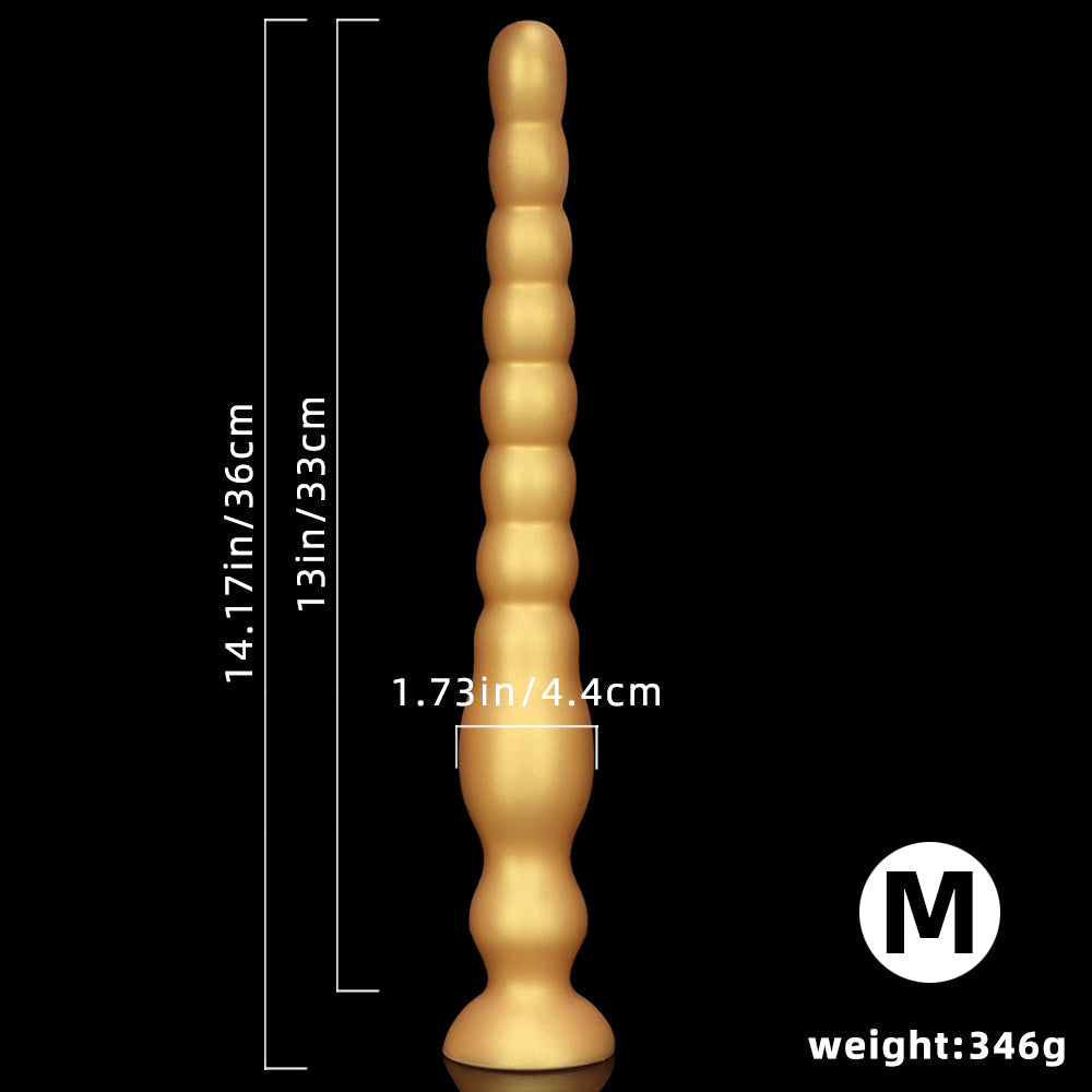 Gold Silicone Anal Beaded Custom Dildo