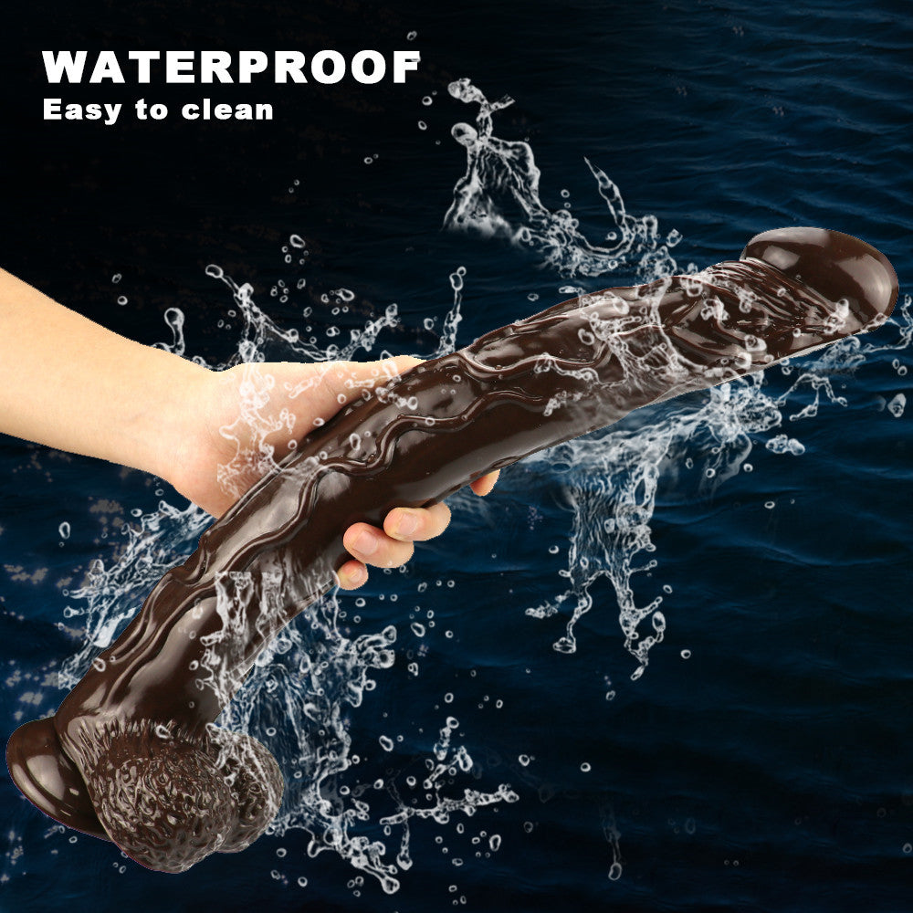 Black Realistic 16 Inch Extra Long Dildo