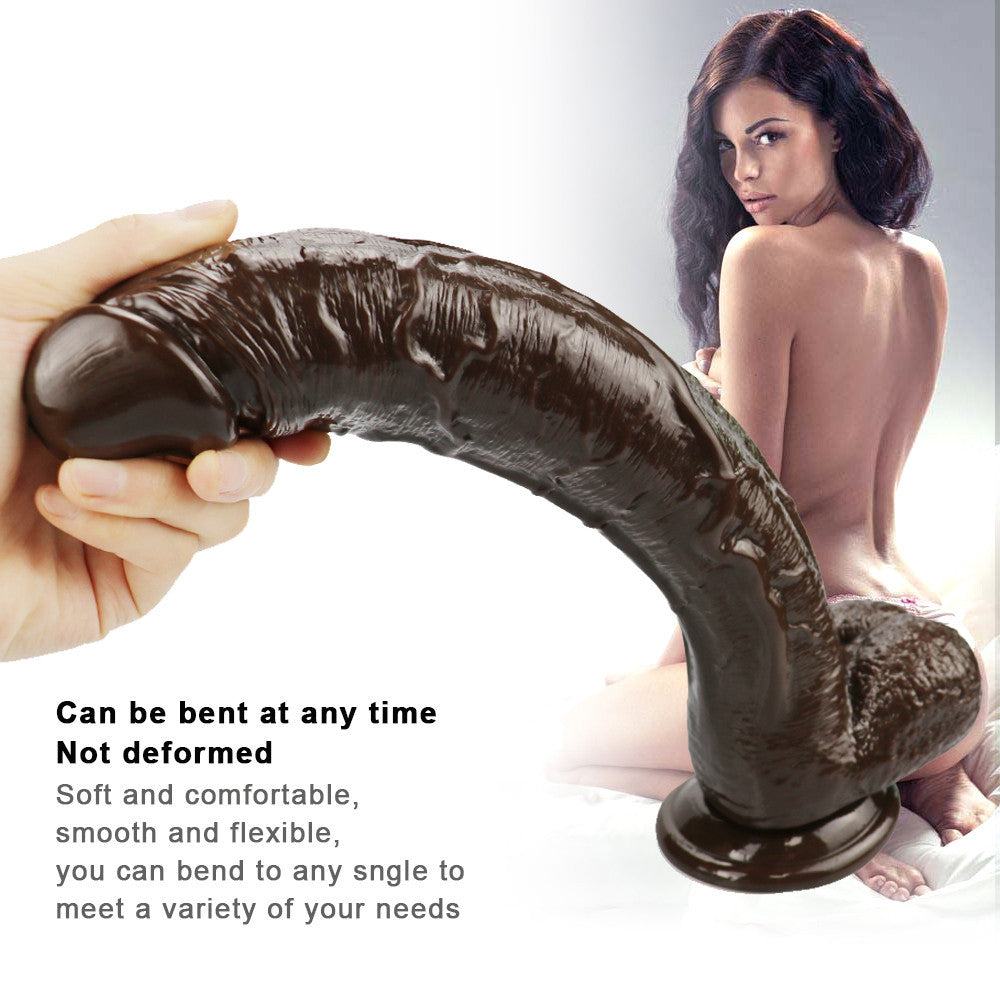 10 Inch Long Brown Realistic Big Dildo