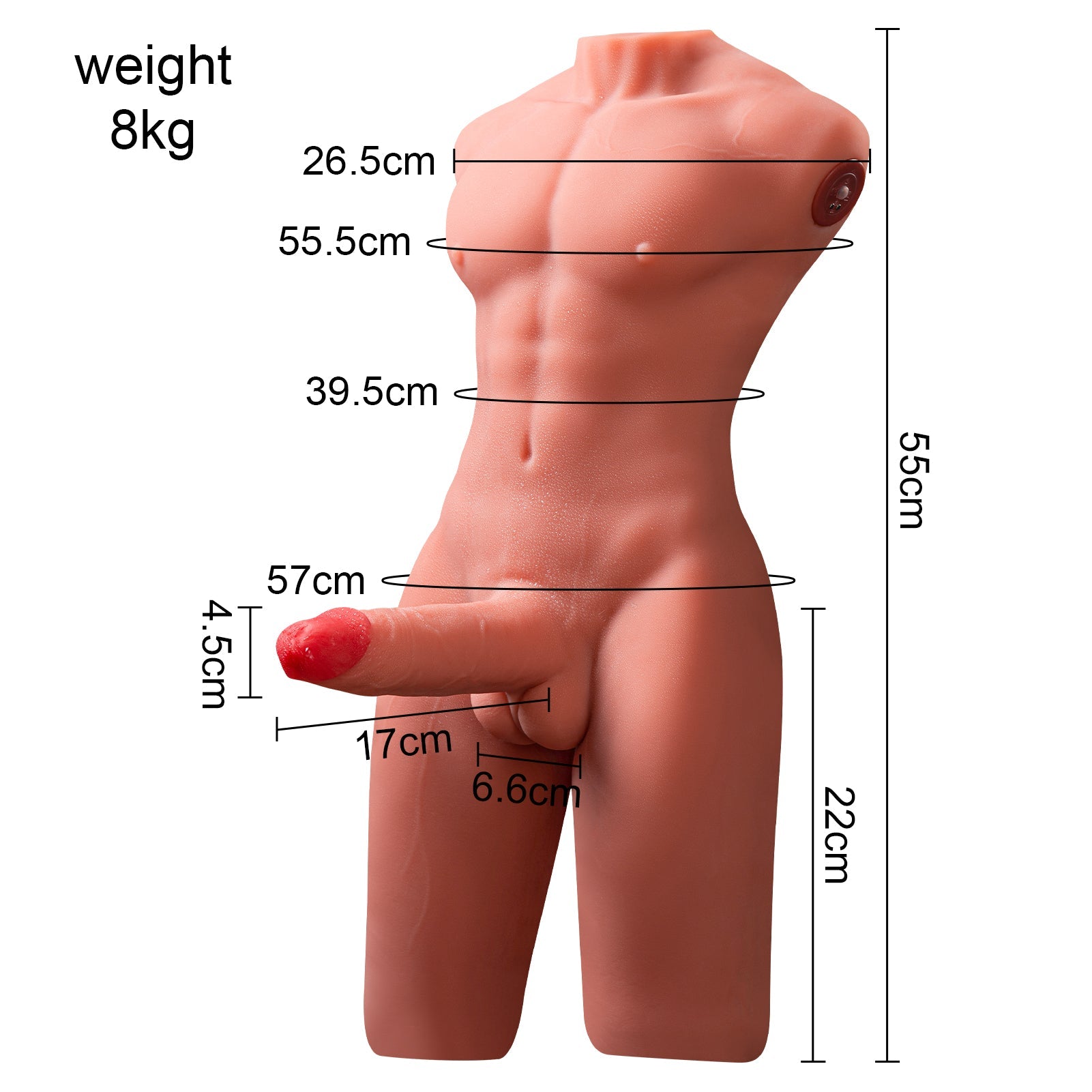 Electric Realistic Thrusting Male Torso Dildo