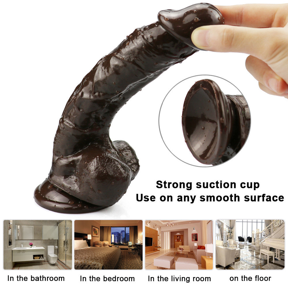 9 Inch Lifelike Chocolate Big Dildo