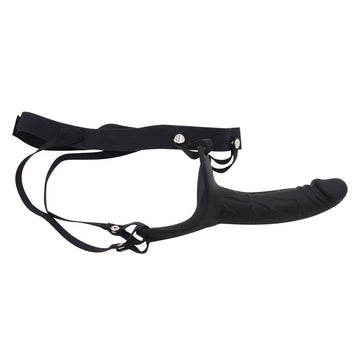 Black Silicone Hollow Strap On Dildo