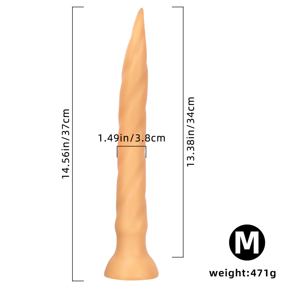 14 Inch Threaded Extra Long Nail Tapered Dildo