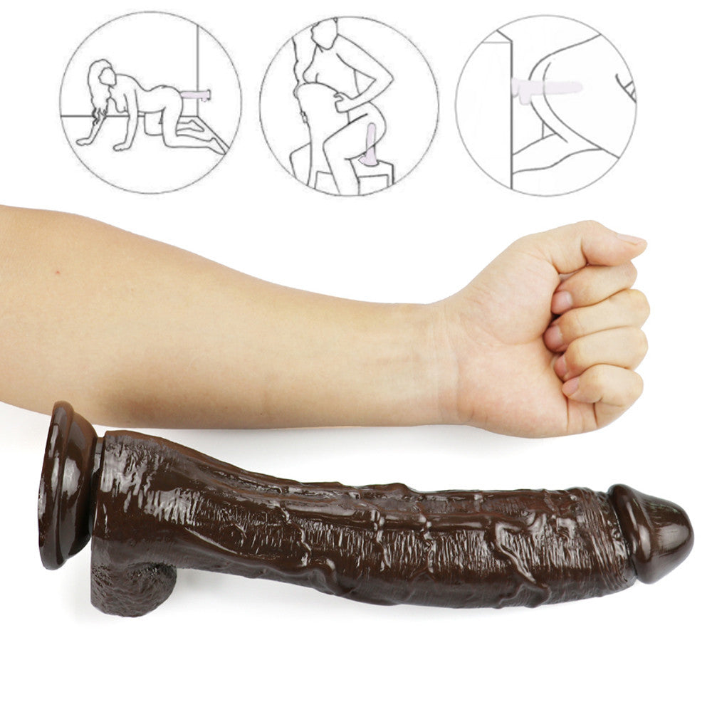 10 Inch Long Brown Realistic Big Dildo