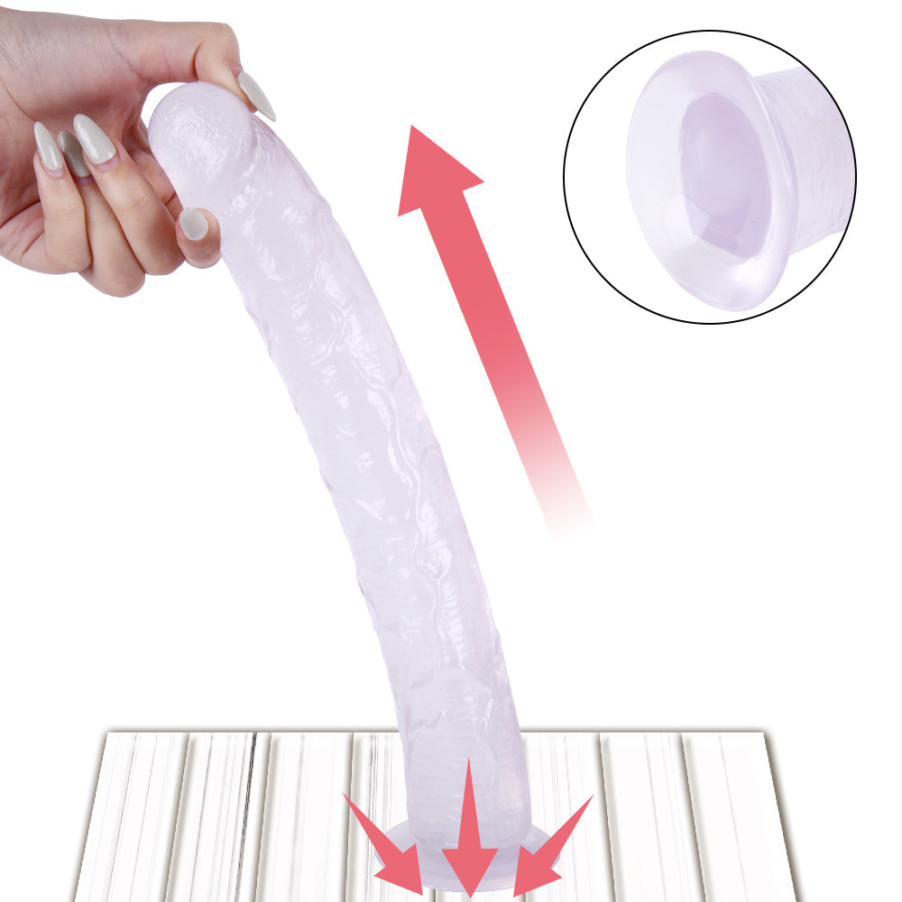 10 Inch Clear Extra Long Strap On Dildo