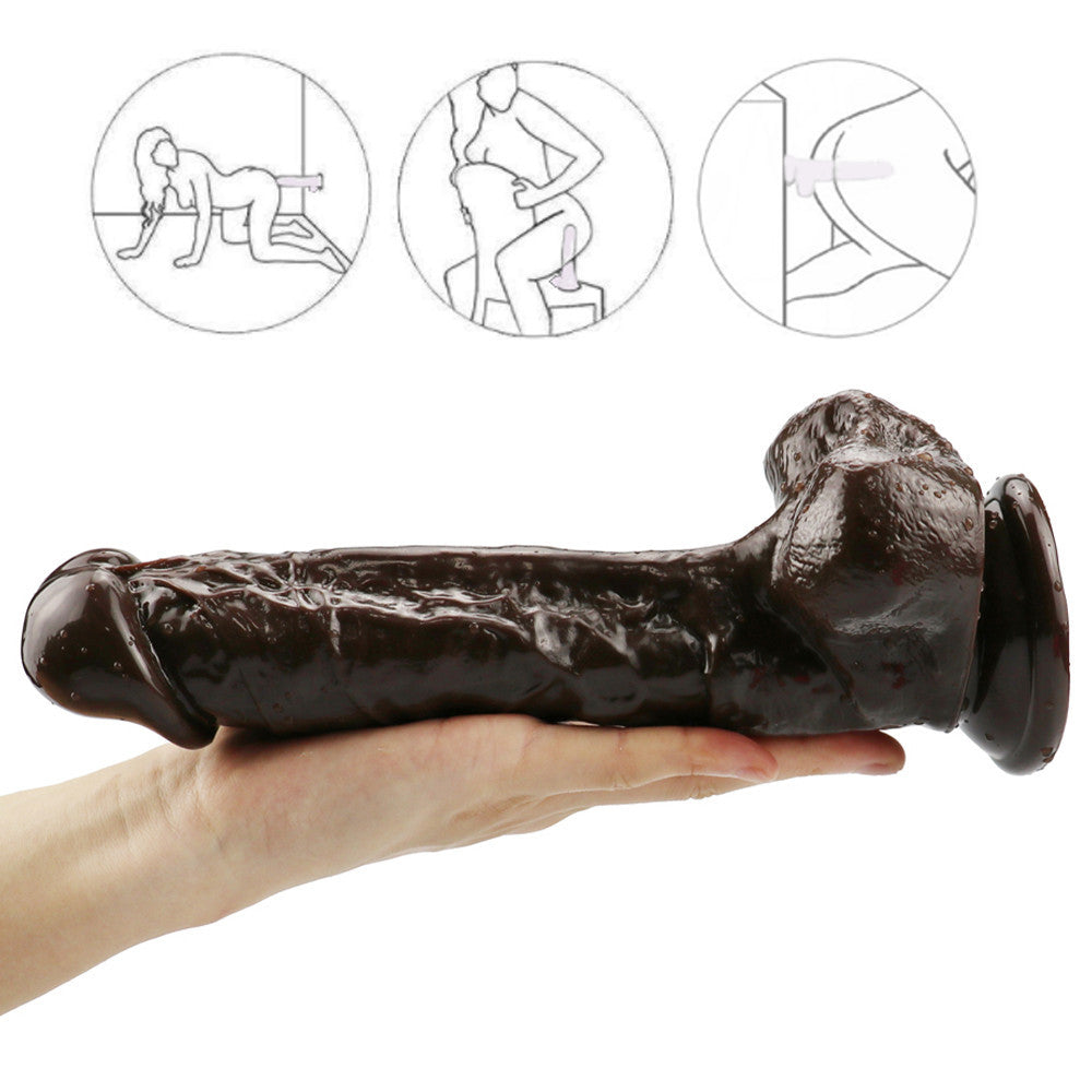 9 Inch Lifelike Chocolate Big Dildo