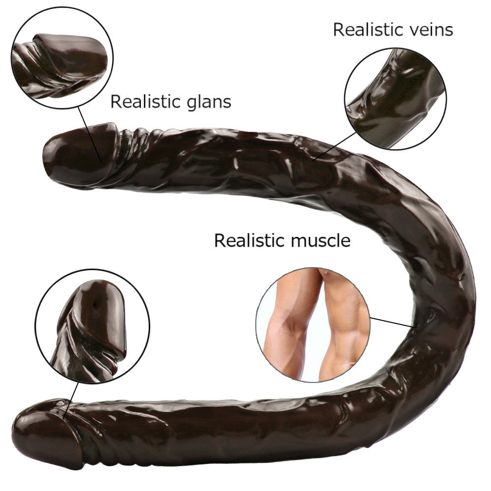 22 Inch Brown Extra Long Lesbian Double Dildo