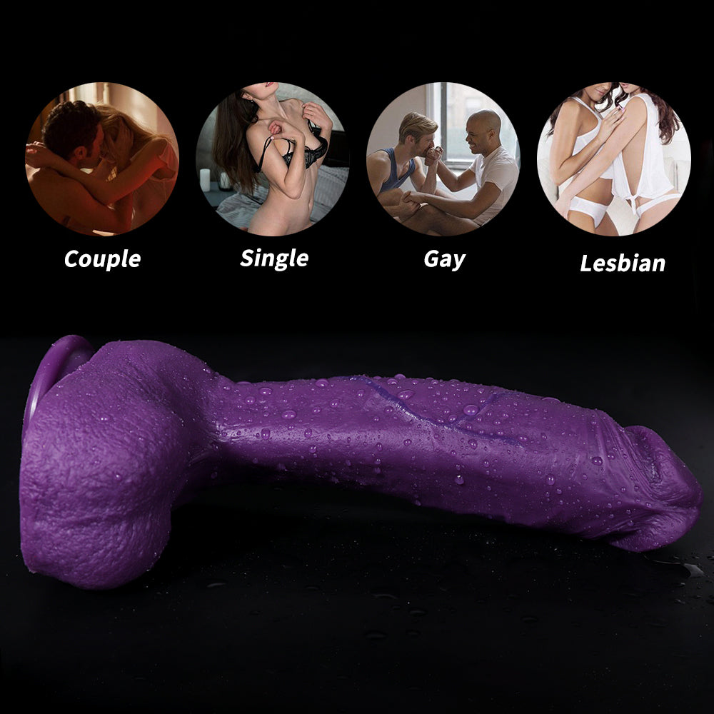 12 Inch Extra Long Soft Purple Realistic Dildo