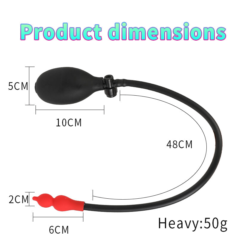 Small Silicone Red Inflatable Butt Plug