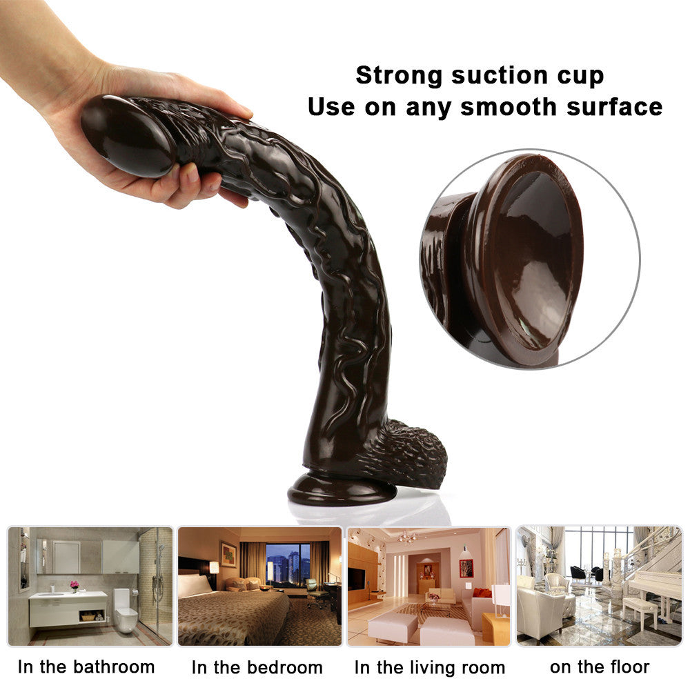 Black Realistic 16 Inch Extra Long Dildo