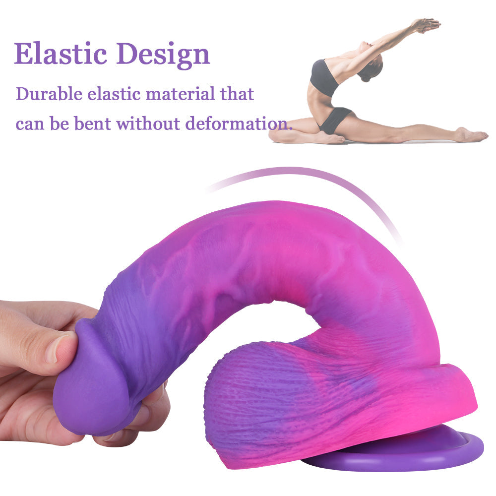 8 Inch Purple Realistic Textured Silicone Dildo