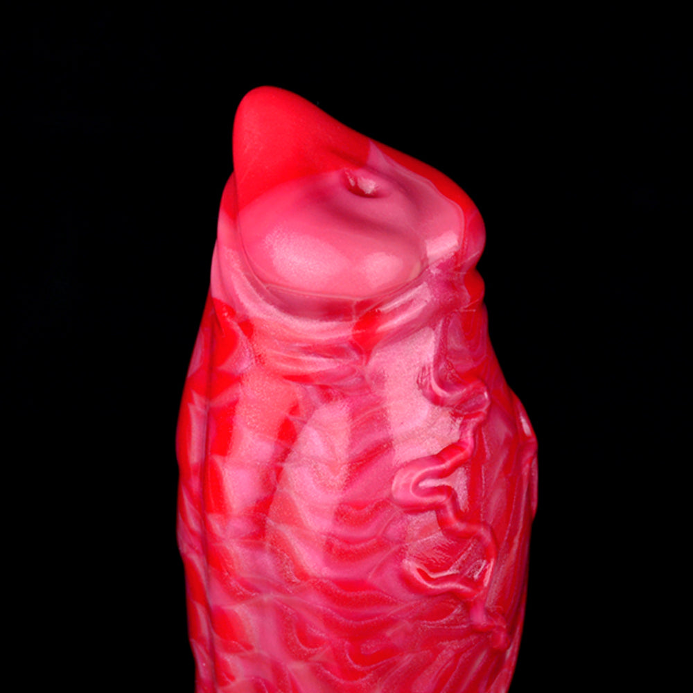 7 Inch Platinum Silicone Red Dog Dildo