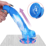 Load image into Gallery viewer, 7 Inch Blue Silicone Dildo