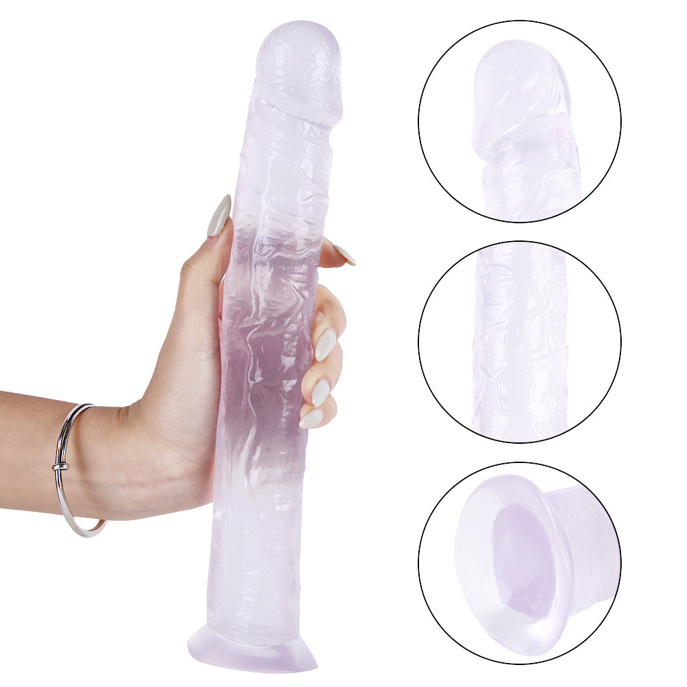 Gode ​​compatible avec harnais avec ventouse transparente