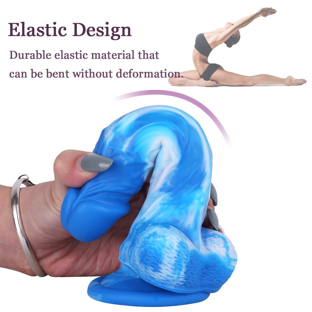7 Inch Blue Curved Silicone Dildo