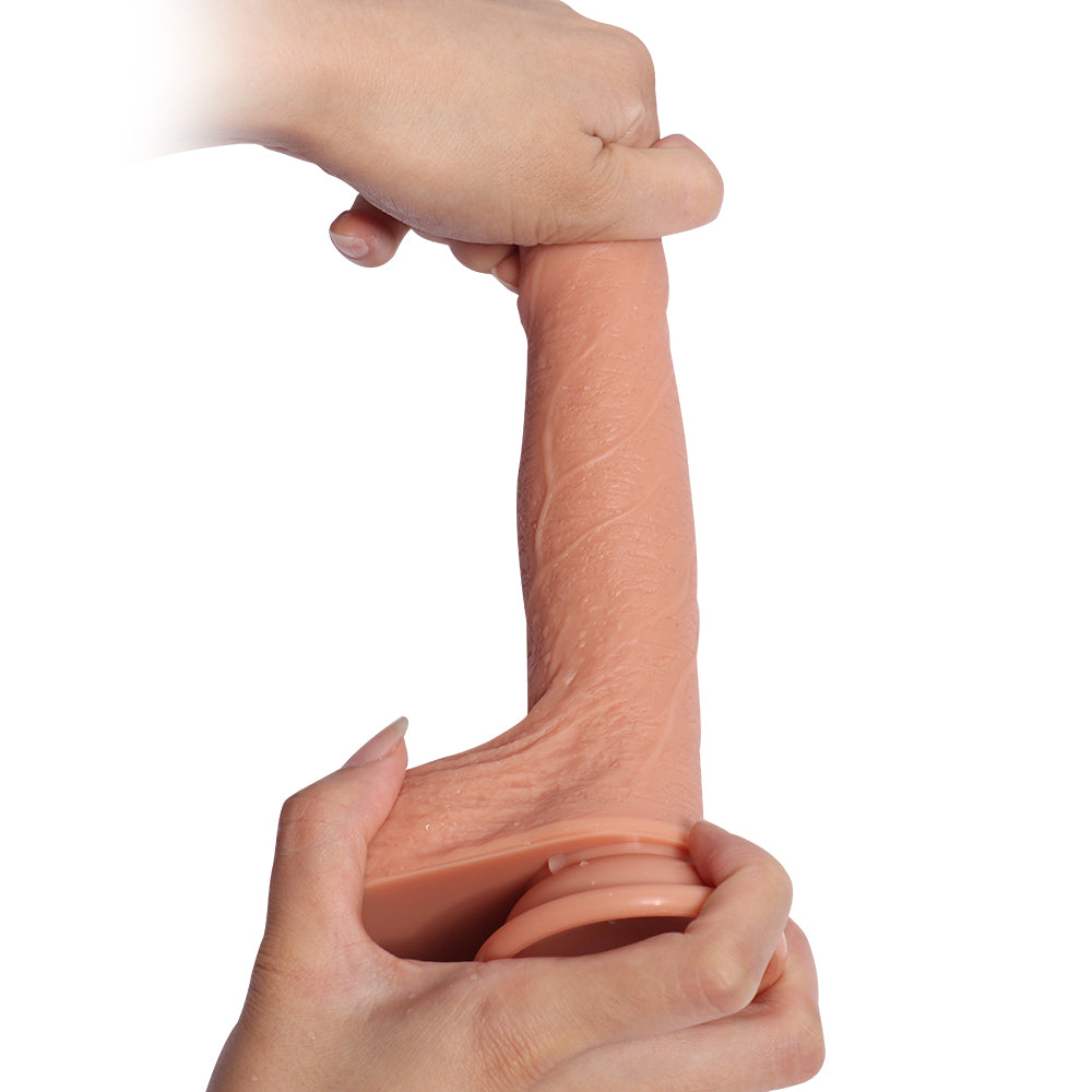 7 Inch Silicone Realistic With Foreskin Dildo