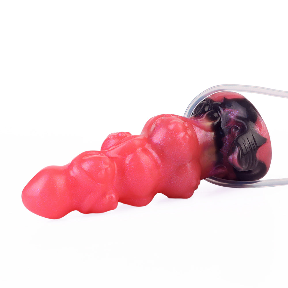 Red Squirting Monster Inflatable Knot Dildo