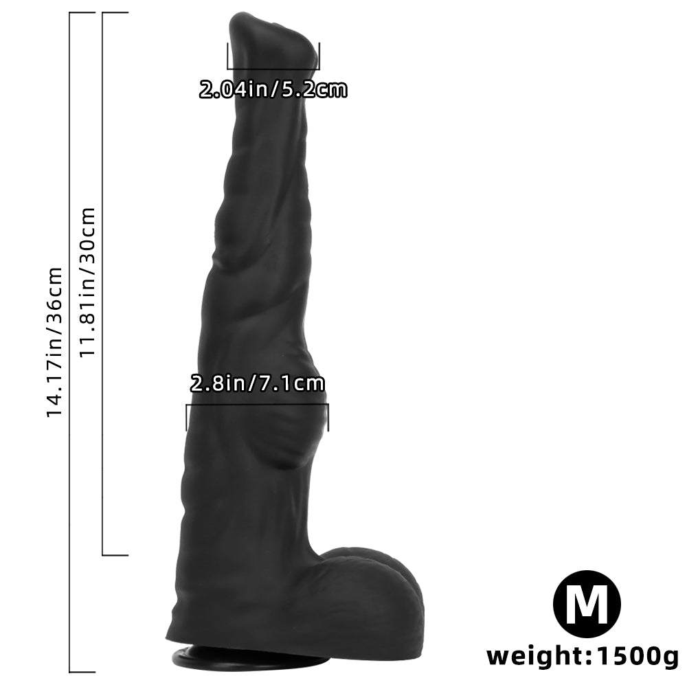 16 Inch Black Huge Silicone Horse Dildo