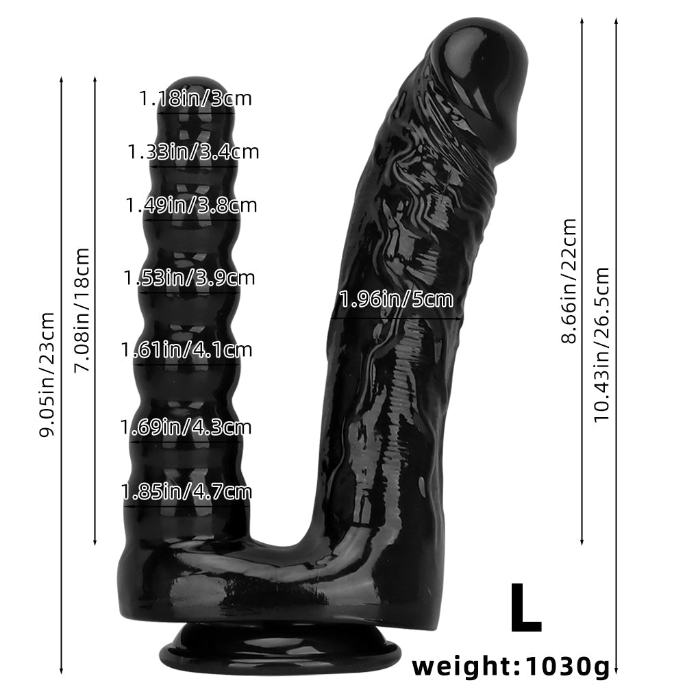 Black Realistic Big Double Penetration Dildo