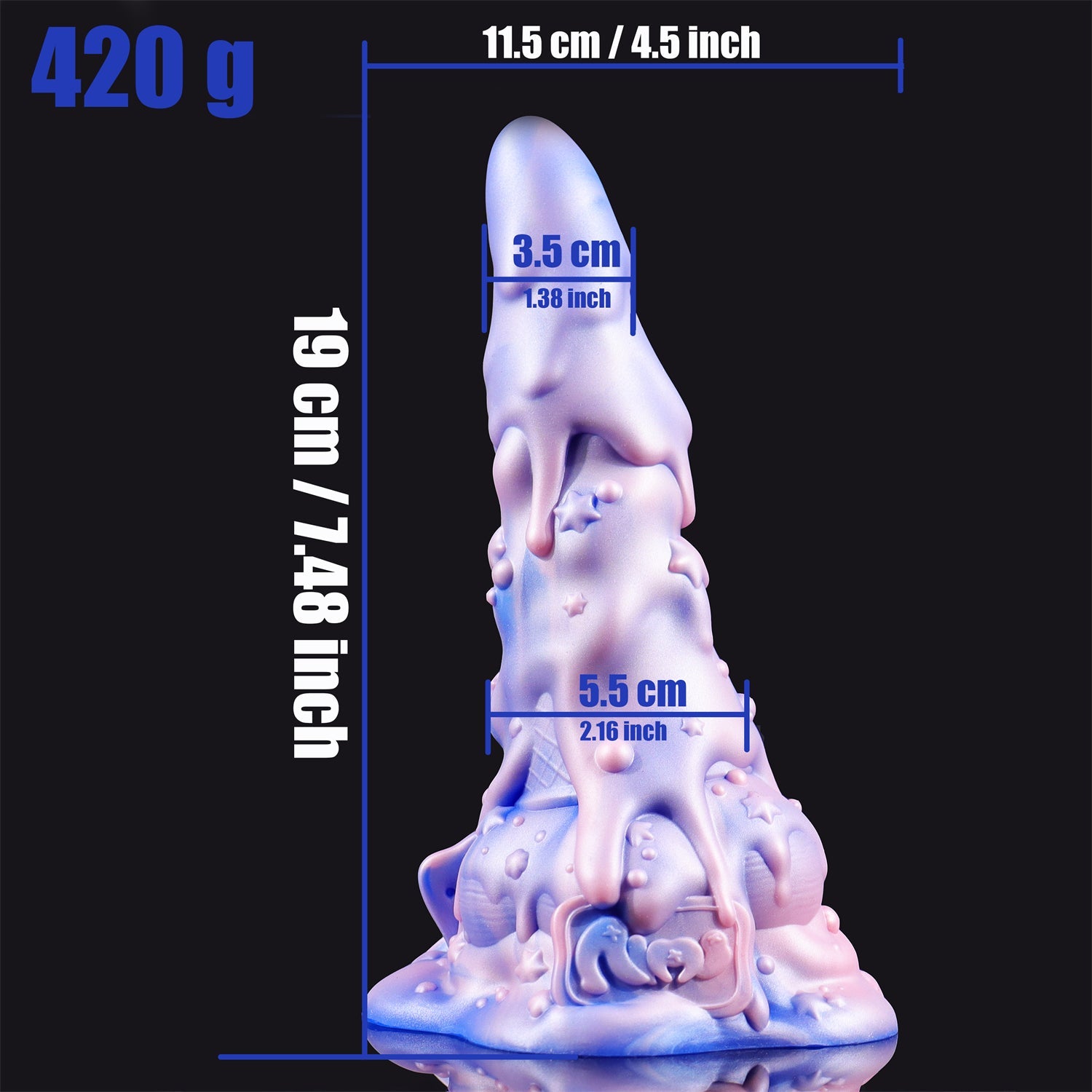 7 Inch Ice Cream Cone Rainbow Dildo