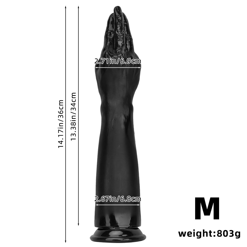 Black Realistic Extra Long Hand Fist Dildo