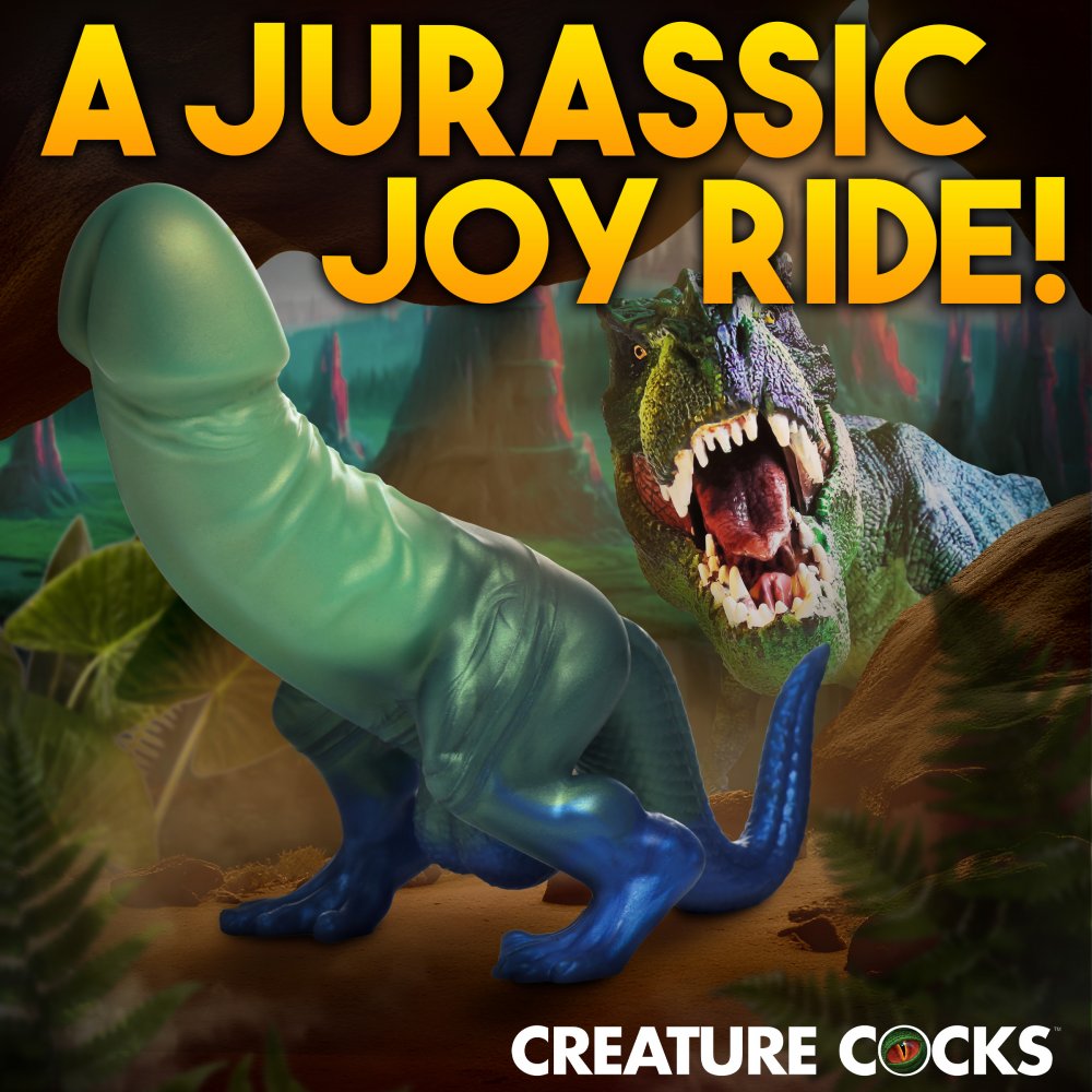 Jurassic Cock 10 Inch Green Dinosaur Dildo