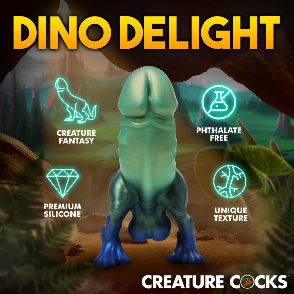 Jurassic Cock 10 Inch Green Dinosaur Dildo