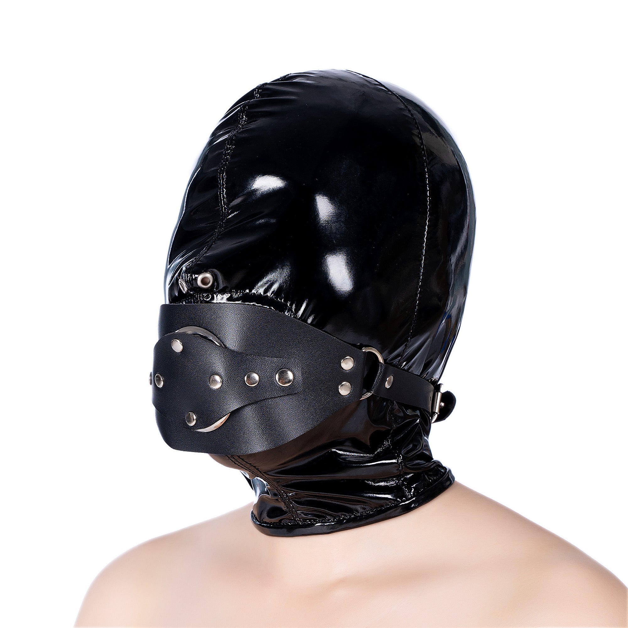 Black Leather 2 Inch Removable Dildo Gag