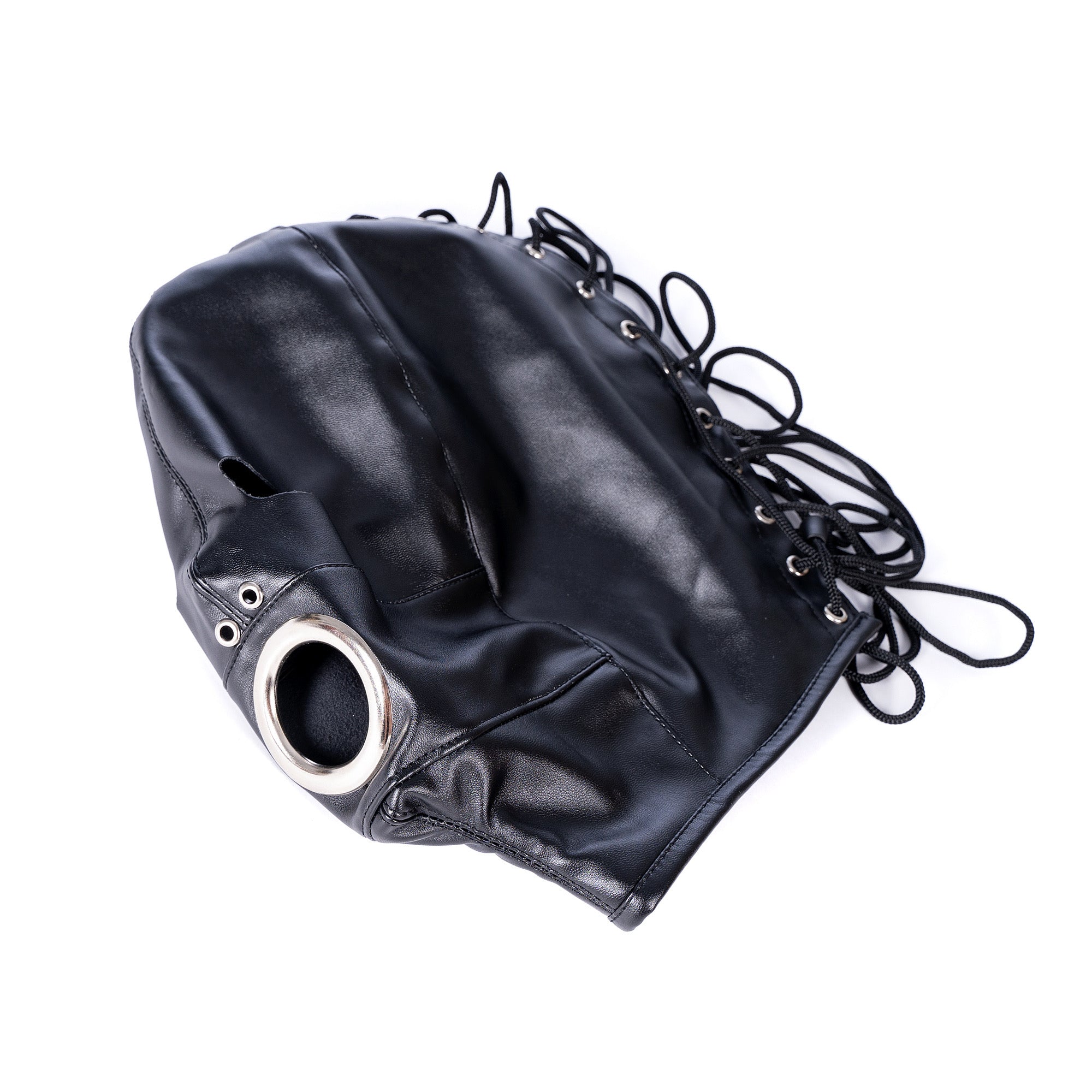 Black Leather Facial Dildo Gag Mask —Set