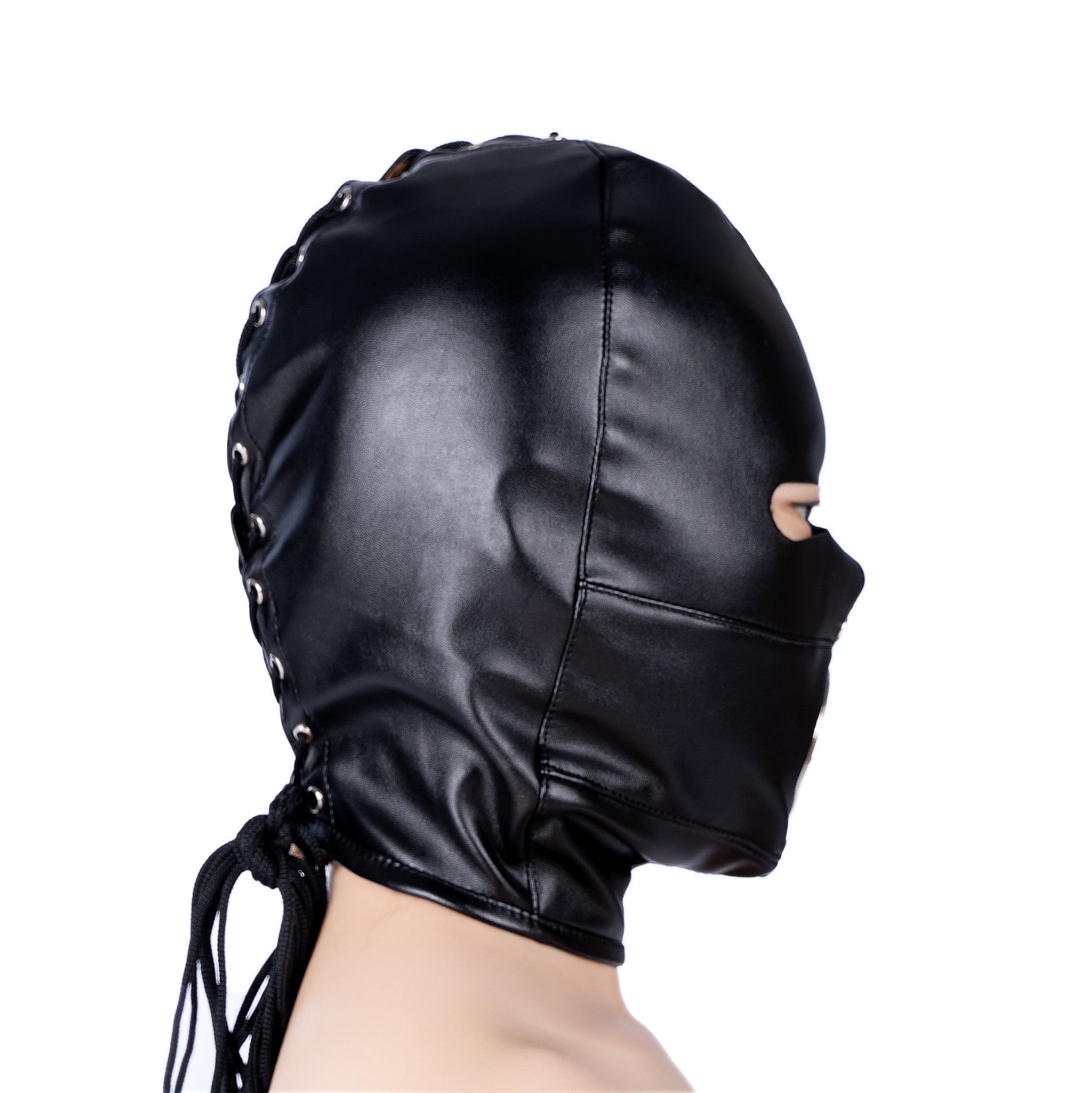 Black Leather Facial Dildo Gag Mask —Set