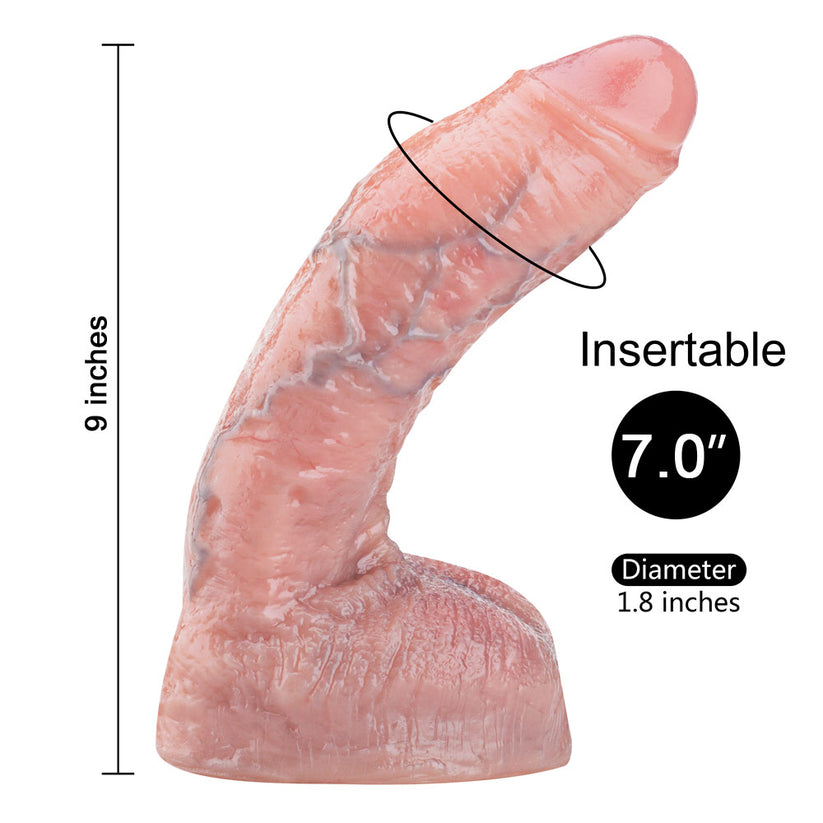 9 Inch Curved Old Man Penis Realistic Dildo