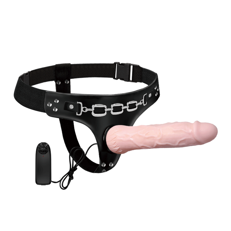 Vac U Lock Pink Silicone Dildo Vibrating Strap On