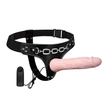 Vac U Lock Pink Silicone Dildo Vibrating Strap On