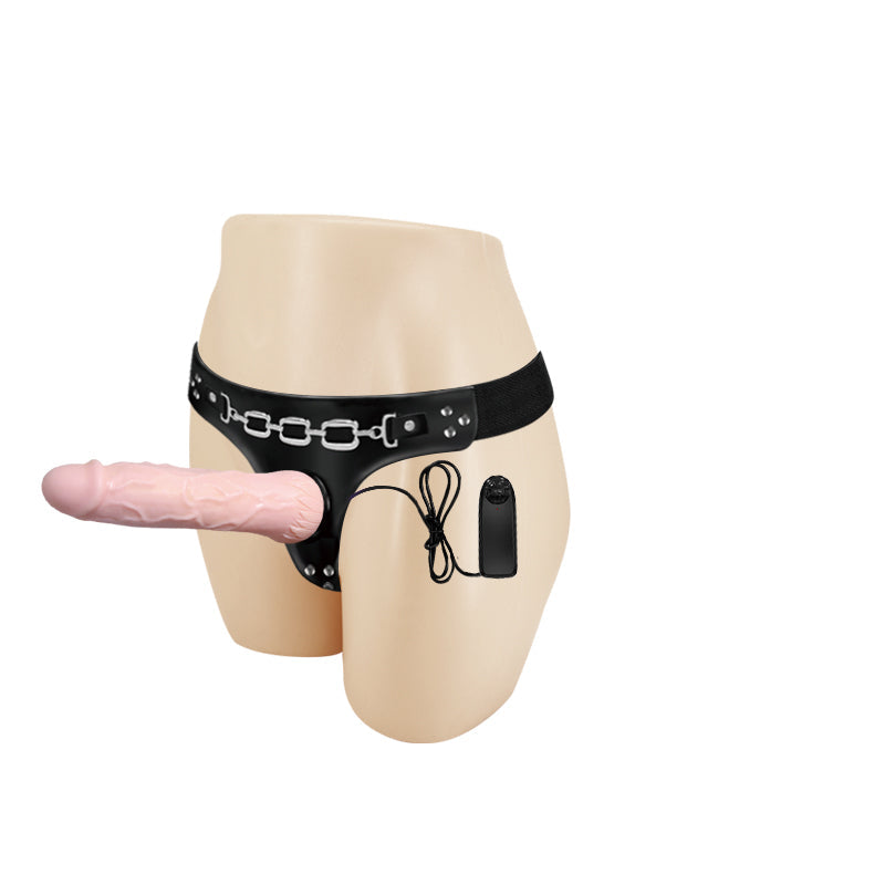 Vac U Lock Pink Silicone Dildo Vibrating Strap On