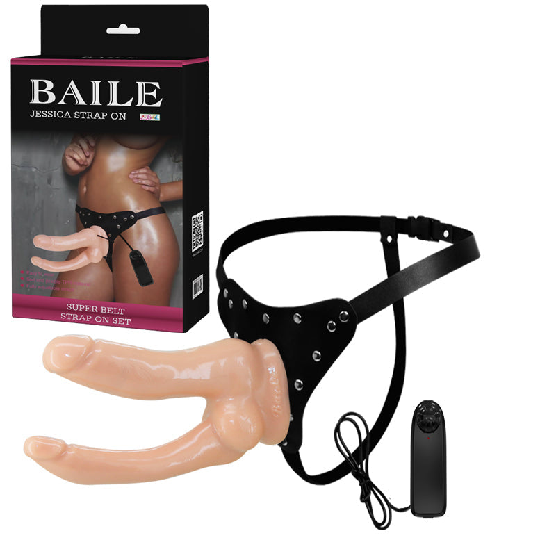 Vibrating Double Penetration Strap On Fixed Dildo