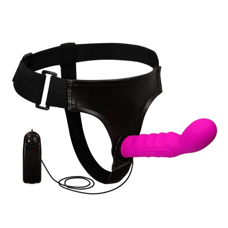 Prostate Stimulation Couple Purple Vibrating Strap On Dildo