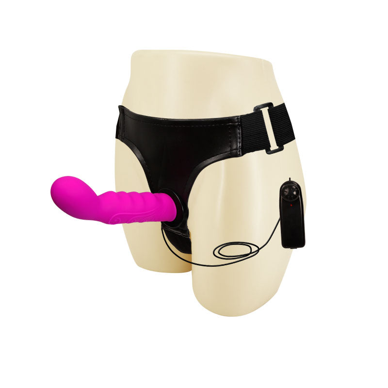 Prostate Stimulation Couple Purple Vibrating Strap On Dildo