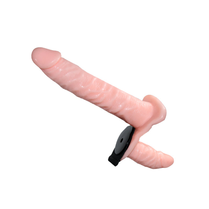 Pink Vibrating Double Head Strap On Dildo