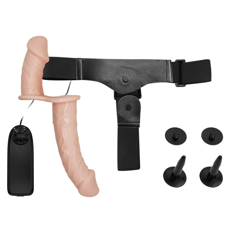 Realistic Double Head Vibrating Strap On Dildo