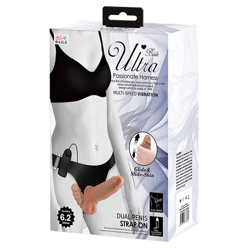 6 Inch Double Sided Vibrating Strap On Dildo