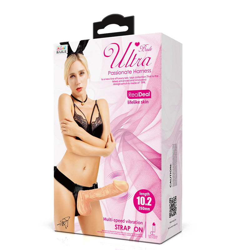 Vac-U-Lock 10" Realistic Dildo Vibrating Strap On