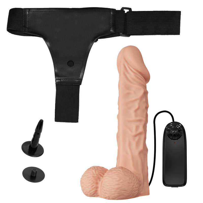 9 Inch Vac-U-Lock Vibrating Strap On Dildo