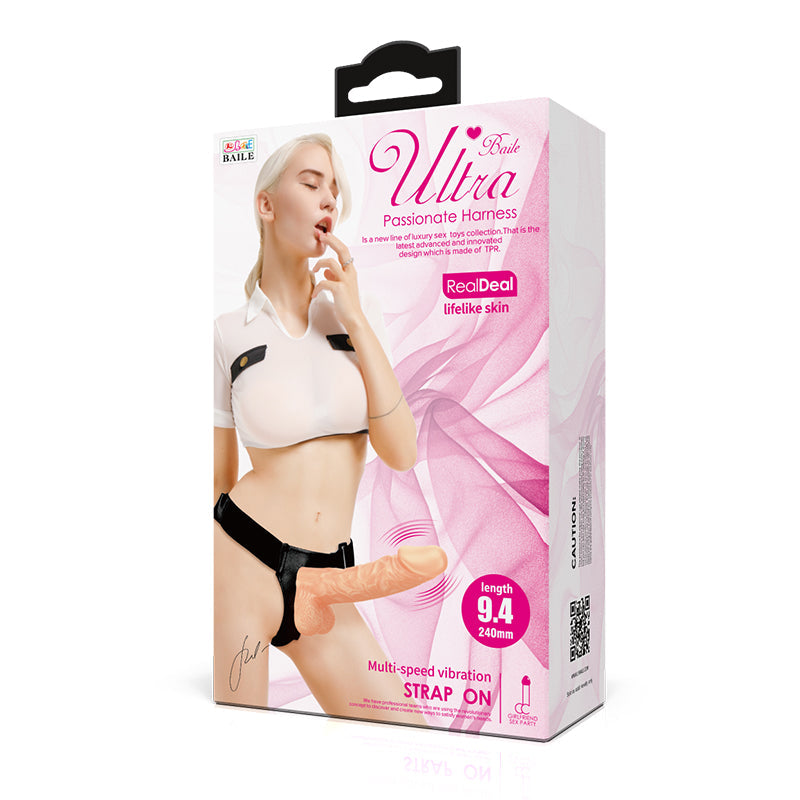 9 Inch Vac-U-Lock Vibrating Strap On Dildo