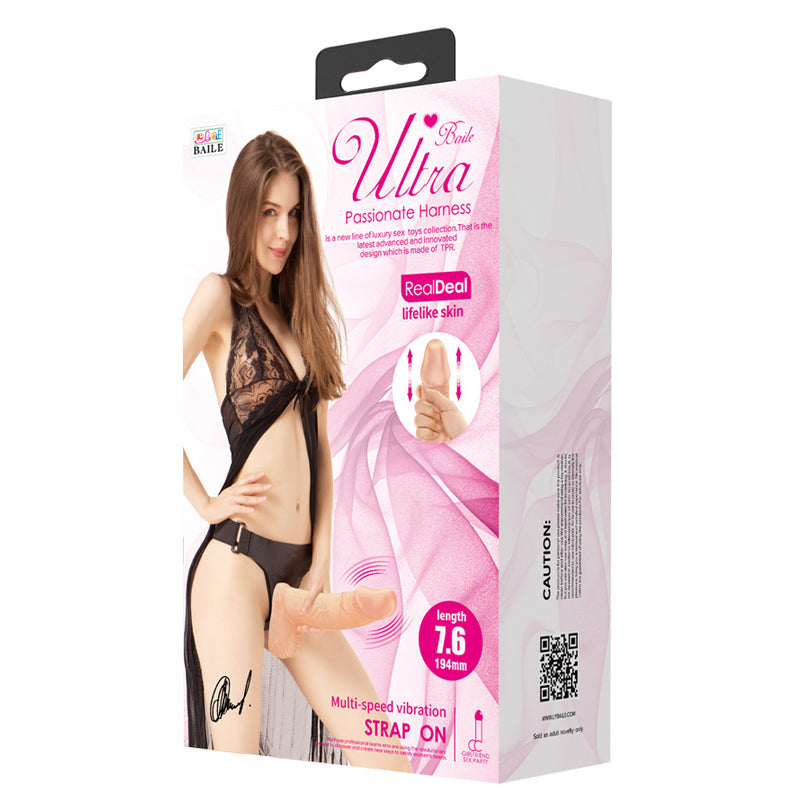 Wearable Vac-U-Lock Vibrating Strap On Dildo