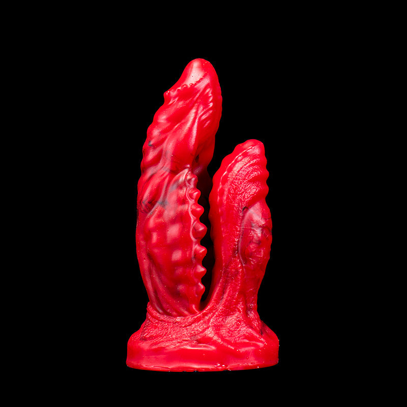 Red Monster Teeth Double Penetration Dildo