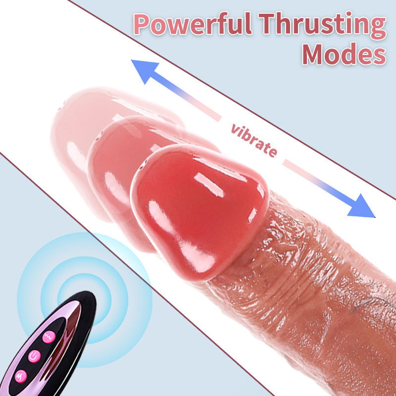 8 Inch Realistic Squirting Thrusting Vibrating Dildo